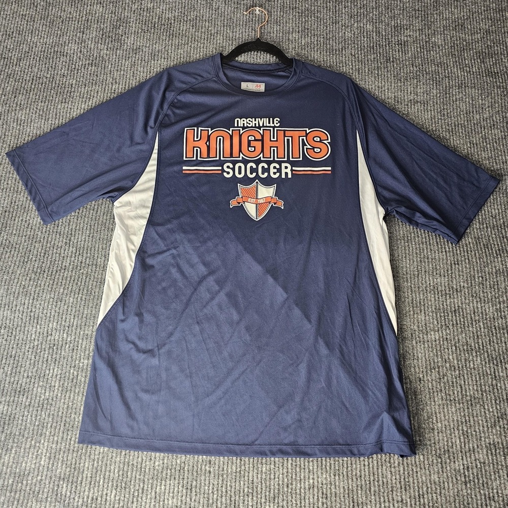 Nashville Knights Shirt Mens Large Blue Soccer Graphic Tee T-Shirt Crewneck‎ A4